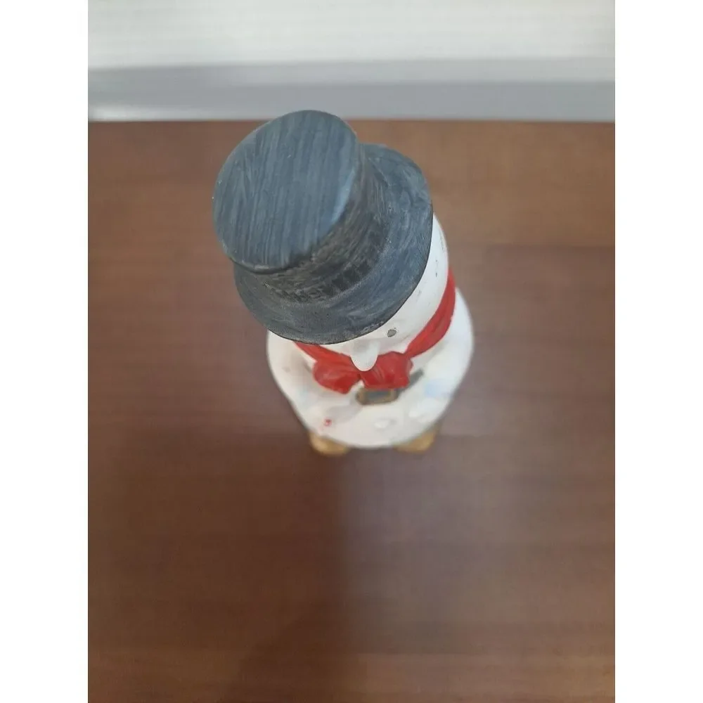 Vintage FEI‎ Snowman Christmas Ceramic Bell Holiday Décor 4 Inches Tall